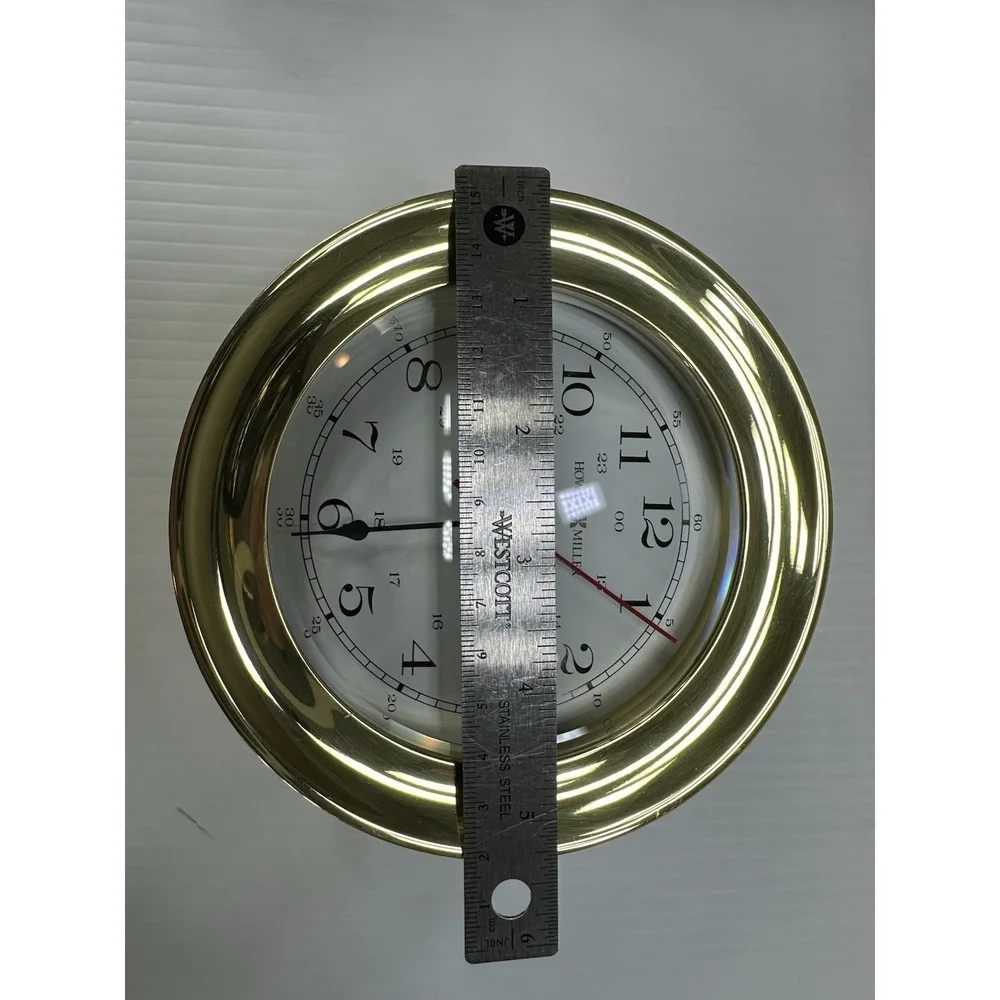 Howard Miller Cartel II 625-228 Solid Brass‎ Nautical Wall Clock 5.25